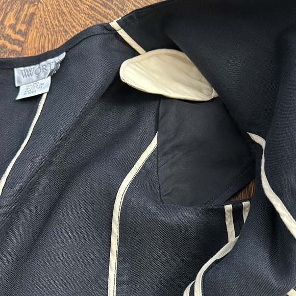 Worth Short Sleeve 100% Linen Two Piece Pantsuit - Picture 11 of 13